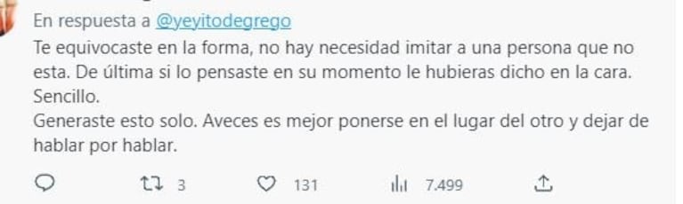 Yeyo De Gregorio imitó a Marcos de Gran Hermano, lo destrozaron en redes y se defendió: "Están muy llenos de odio"