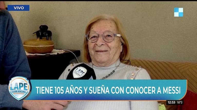 Yolanda, la fan de 105 años que sueña con conocer a Messi (Foto: captura de América).