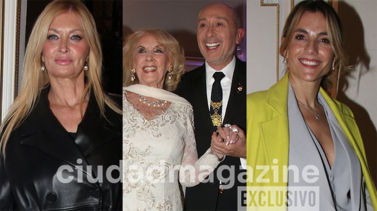 Yuyito González, Mirtha Legrand y María Belén Ludueña en el festejo de los 30 años de Claudio Cosano en la moda (Fotos: Movilpress).