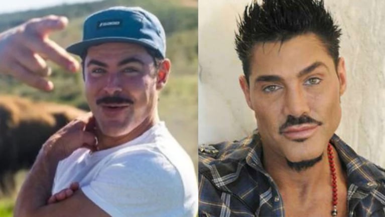 Zac Efron compartió una foto de su rostro y se volvió viral por su parecido con Ricardo Fort.