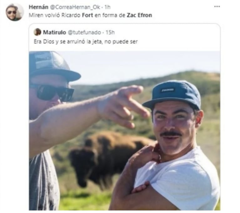 Zac Efron se volvió viral por su parecido a Ricardo Fort