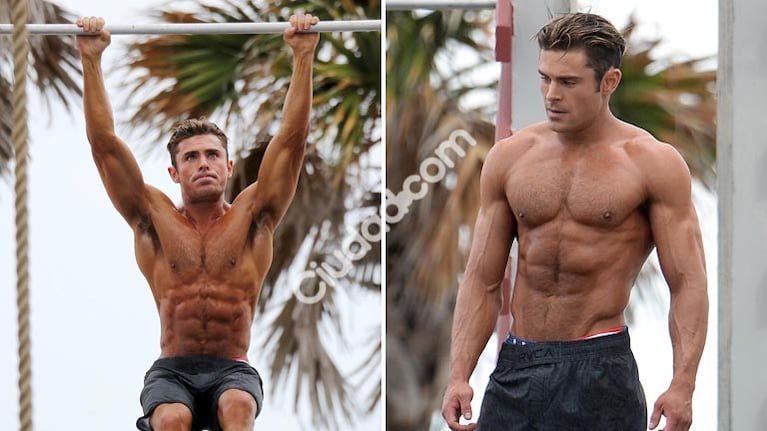 Zac Efron, súper musculoso para su rol estelar en la película de Batwatch. Foto: Grosby Group - Ciudad.com