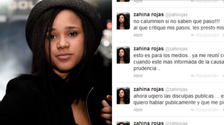 Zahina Rojas y sus tweets. (Fotos: Twitter)