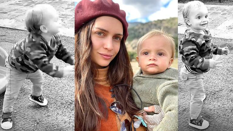 Zaira celebró que su hijo lograra ponerse solo de pie.