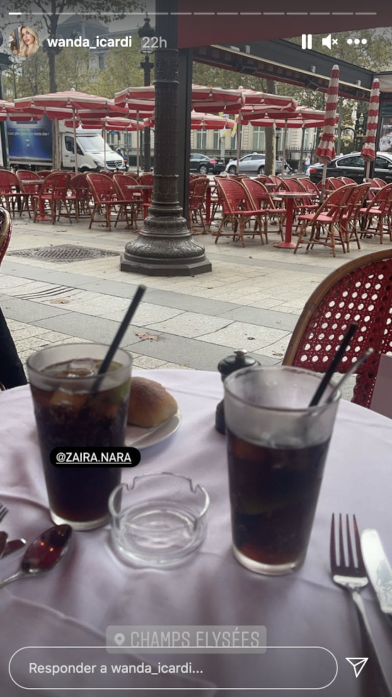 Zaira Nara compartió su cita con Wanda en uno de los lugares más emblemáticos de París: "Hermanas enamoradas"