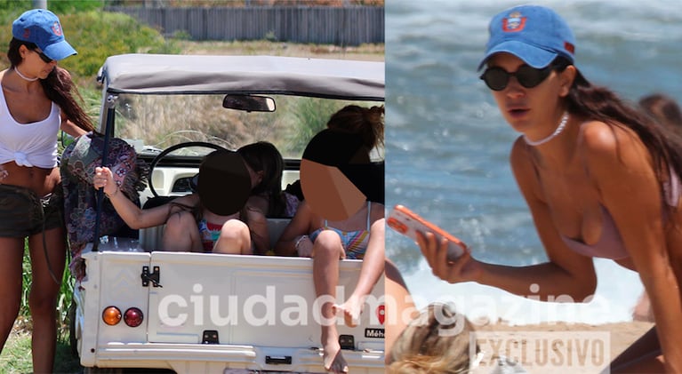 Zaira Nara con sus hijos y las nenas de Wanda Nara y Mauro Icardi en las playas de Punta del Este (Fotos: RS Fotos).