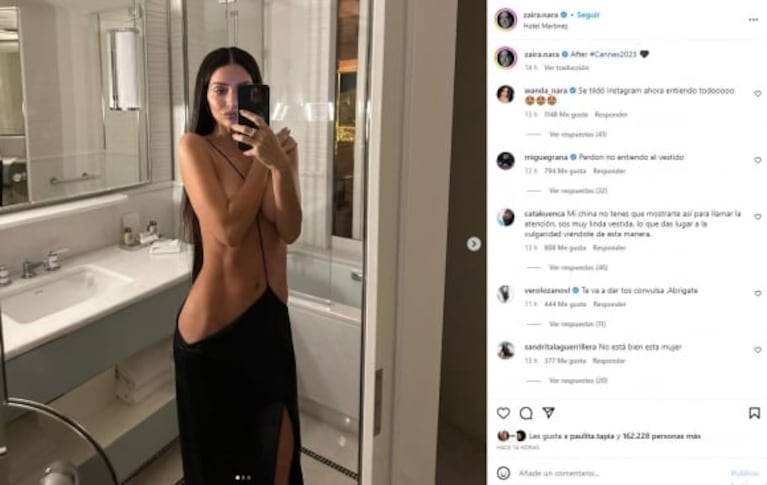 Zaira Nara deslumbró en Cannes con sus audaces looks y la acusan de haber tildado Instagram