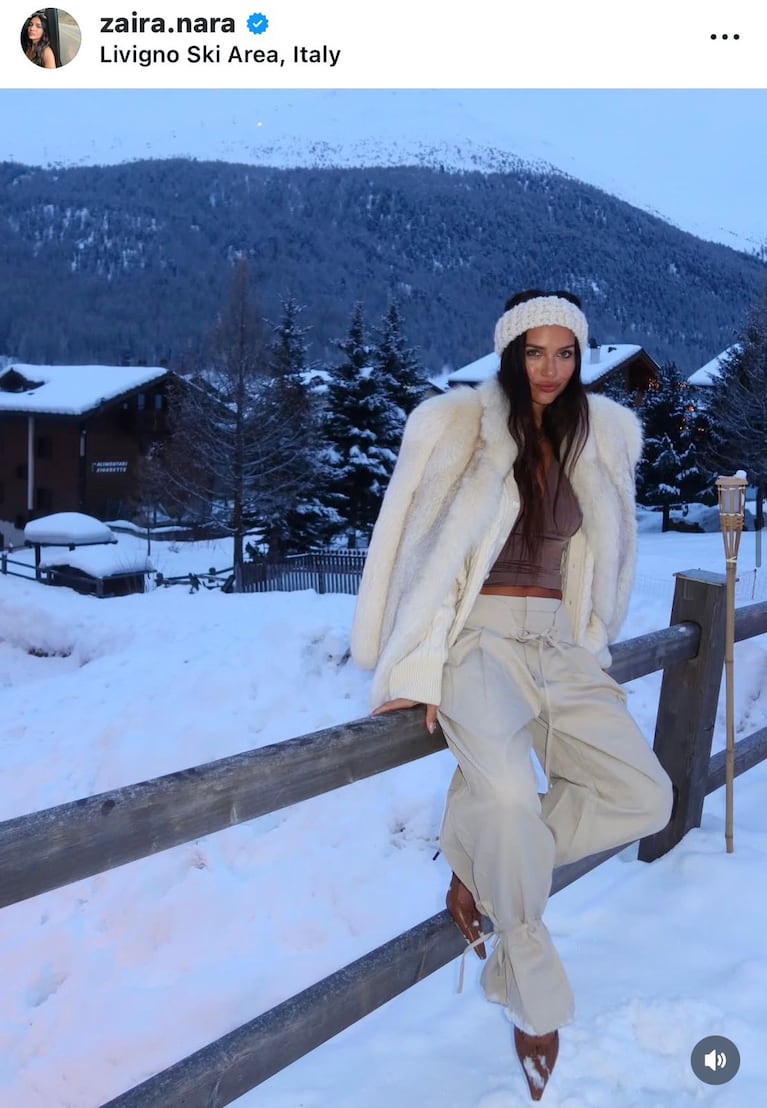 Zaira Nara en Milán en Los Juegos Olímpicos (Foto: Instagram/@zaira.nara).