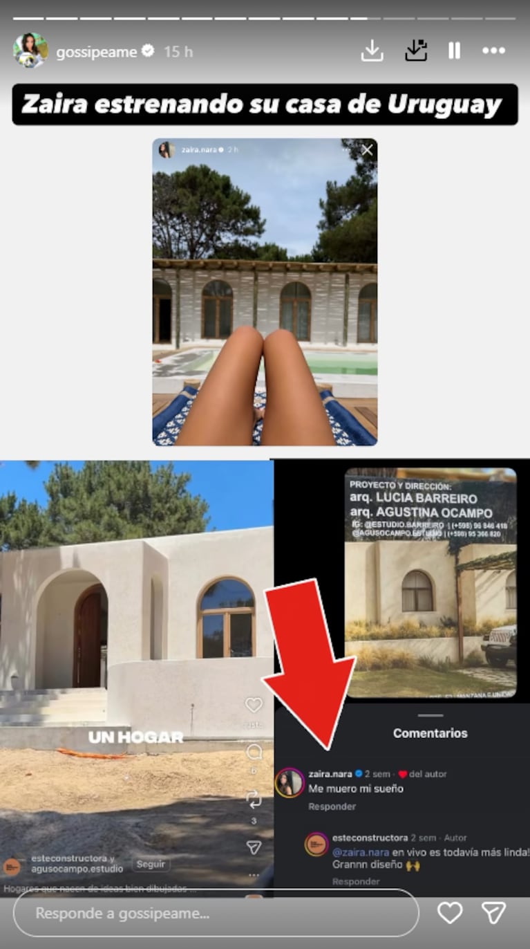 Zaira Nara estrenó su casa de Uruguay: “Un sueño” | Créditos: Instagram @gossipeame