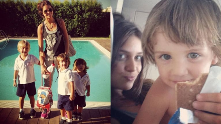 Zaira Nara, feliz junto a sus tres sobrinos (Foto: Instagram).