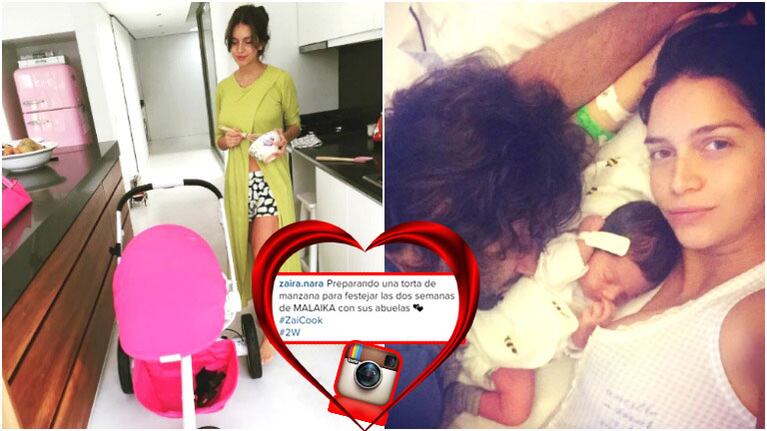 Zaira Nara festejó las dos semanas de su hija (Fotos: Instagram)
