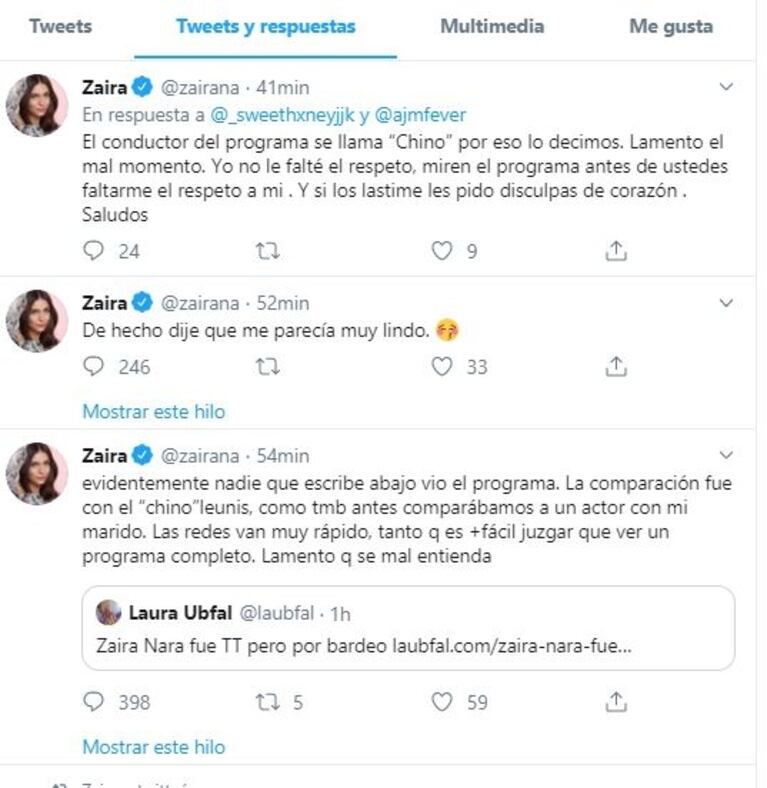 Zaira Nara fue tildada de 'xenofóbica' por su opinión en TV del coreano Kim Seok Jin y se defendió: "Lamento que se malentienda"