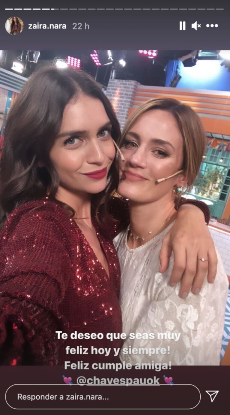 Zaira Nara le dedicó un mensaje muy dulce a Paula Chaves, que cumplió 37 años: "Siempre juntas"