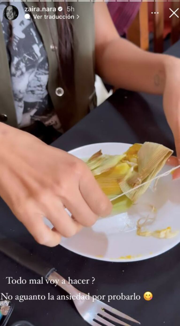 Zaira Nara mostró lo mucho que le costó abrir un tamal en Catamarca: "¿Todo mal voy a hacer?"