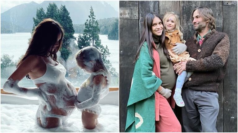 Zaira Nara publicó una foto súper tierna con su hija y luciendo su embarazo en una bañera