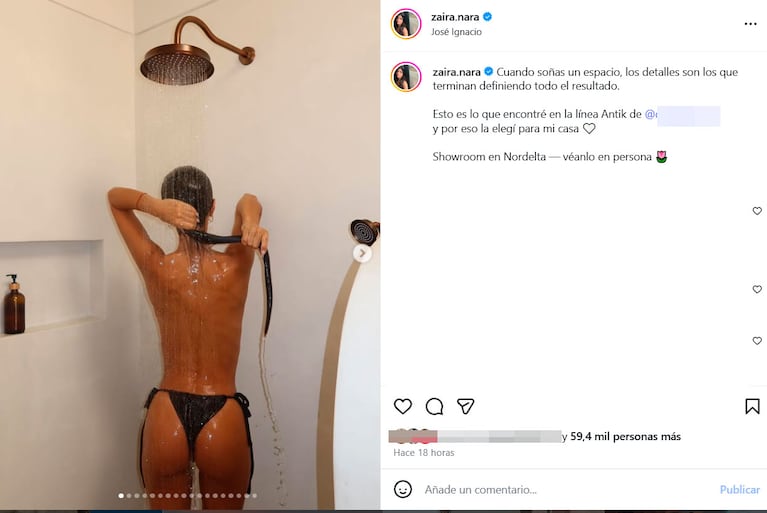 Zaira Nara renovó la grifería de su casa (Fotos de Instagram)