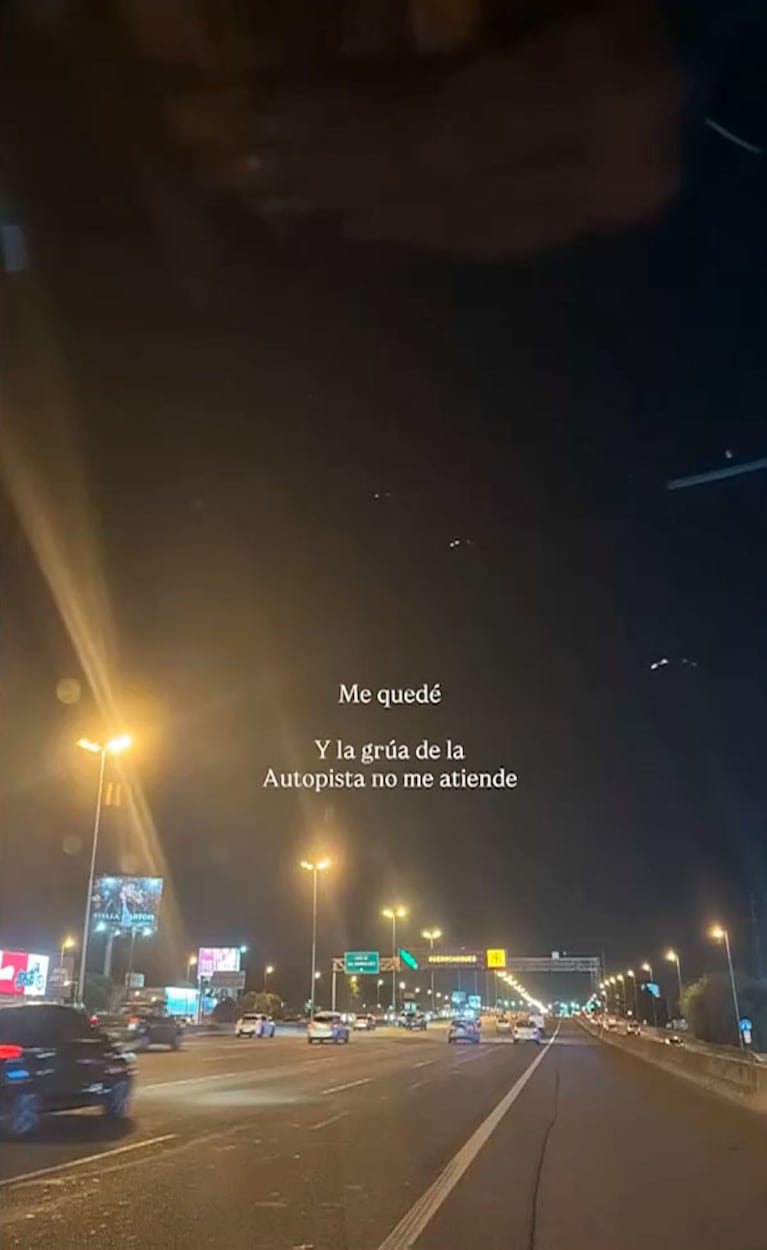 Zaira Nara se quedó varada en la ruta (Imágenes de Infama)