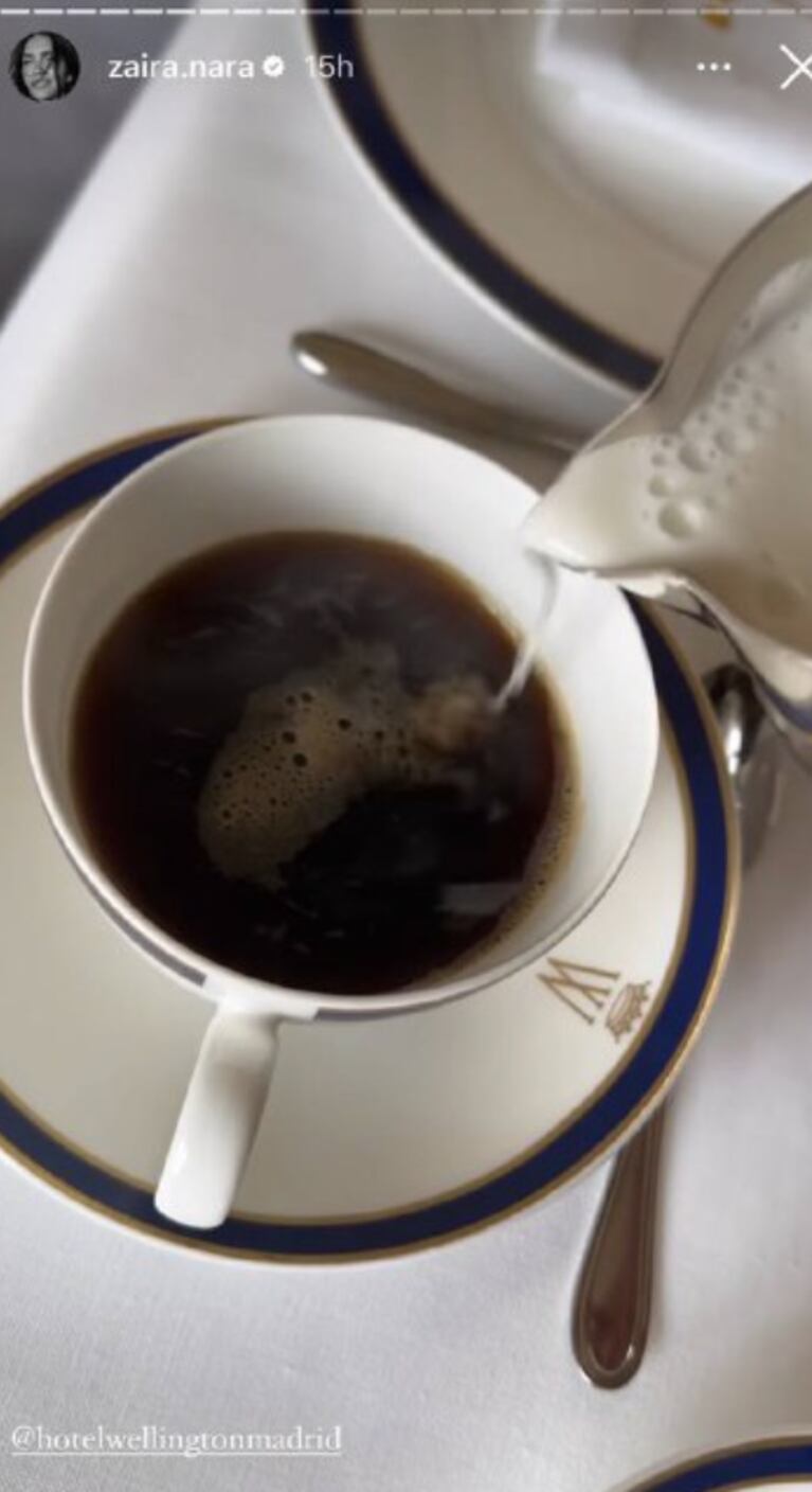 Zaira Nara sorprendió con un completísimo desayuno de lujo desde España: "Buen día, Madrid"