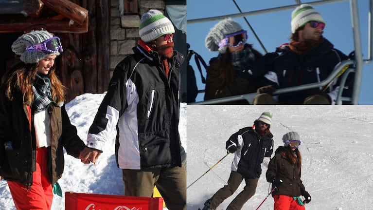 Zaira Nara y Jakob von Plessen, enamorados en el Cerro Catedral (Fotos: Prensa). 