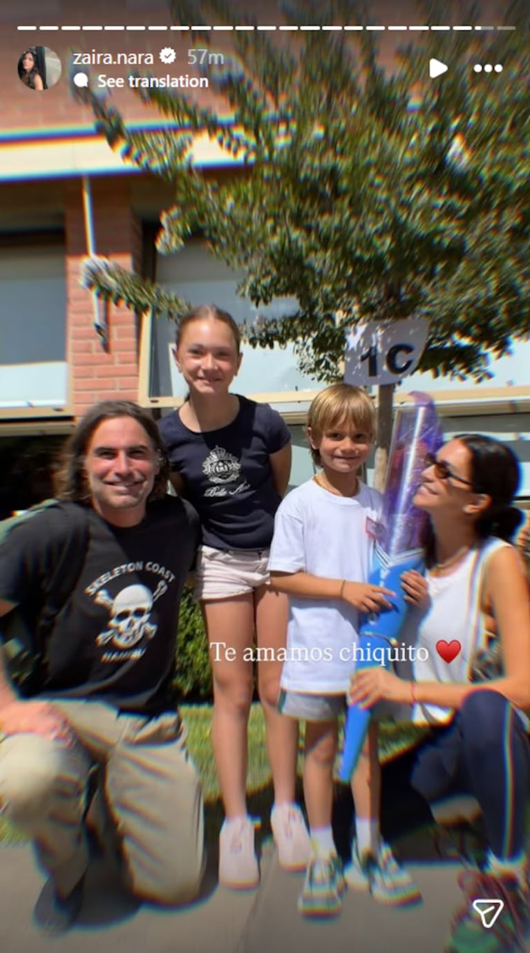Zaira Nara y Jakob von Plessen se reencontraron en el primer día de clases de su hijo Viggo. Crédito: Instagram