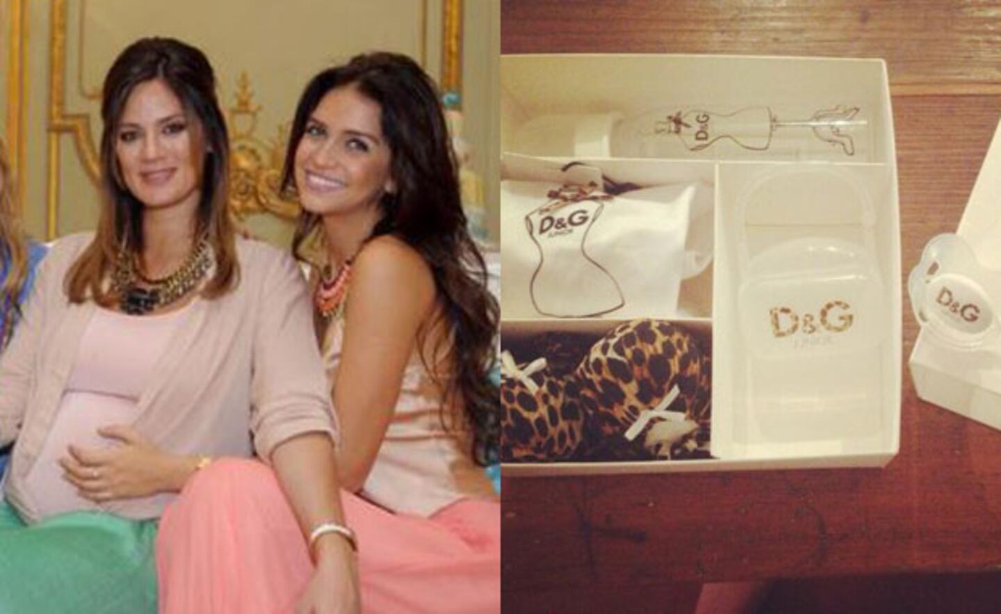 Zaira Nara y un regalo muy chic para la hija de Paula y Peter (Fotos: Web y Twitter). 