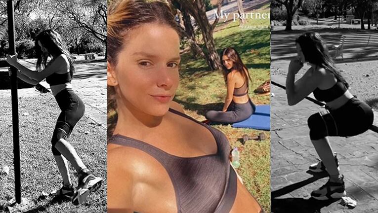 Zaira se mostró entrenando en un parque.
