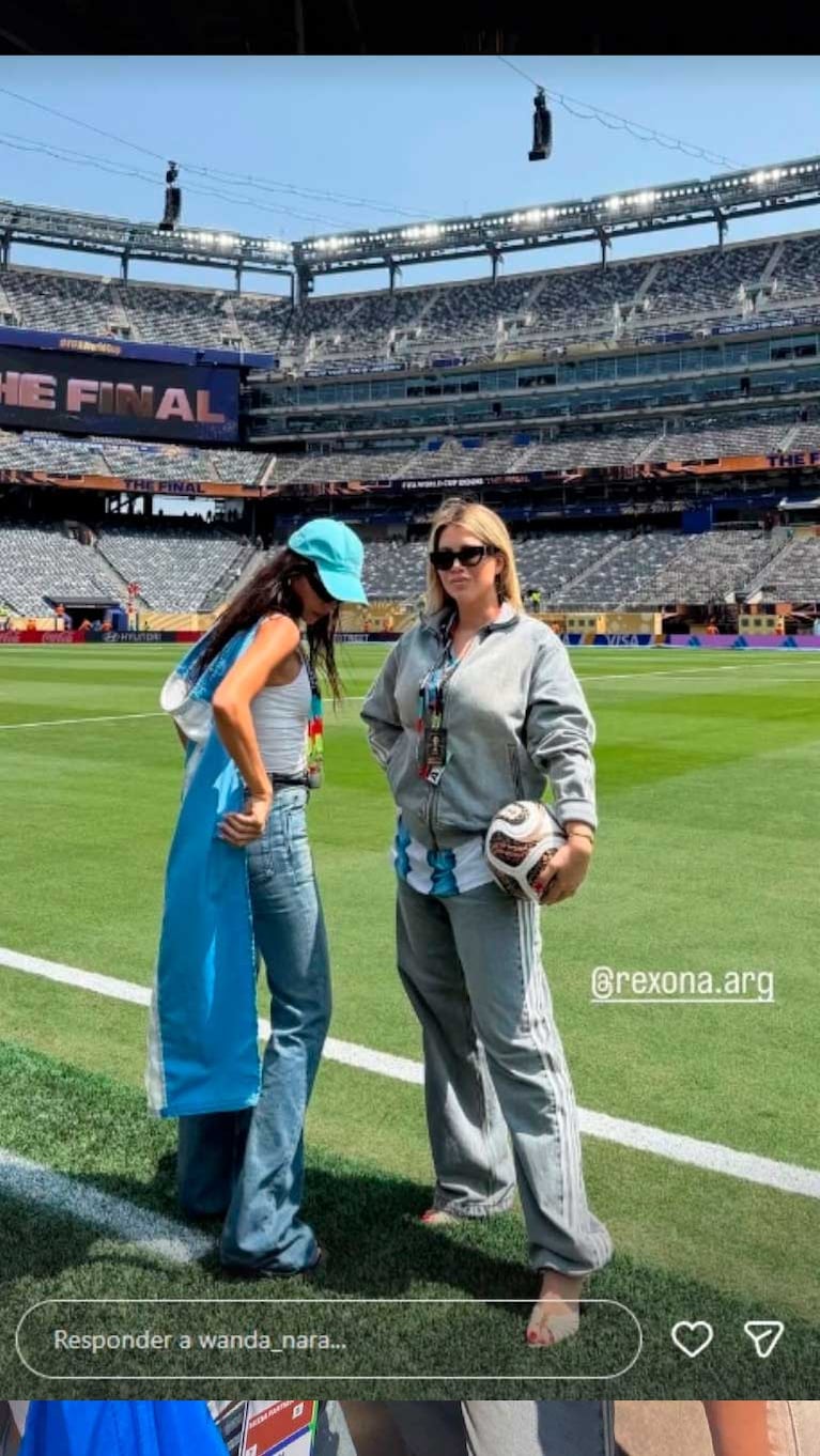 Zaira y Wanda Nara en la final del Mundial (Foto: Instagram @zairanara)