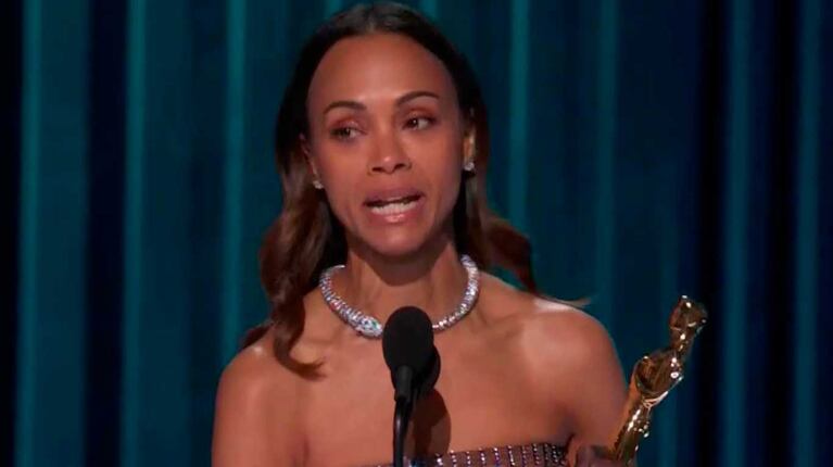 Zoe Saldaña ganó el Oscar a Mejor actriz de reparto por Emilia Pérez (Foto: captura TNT)