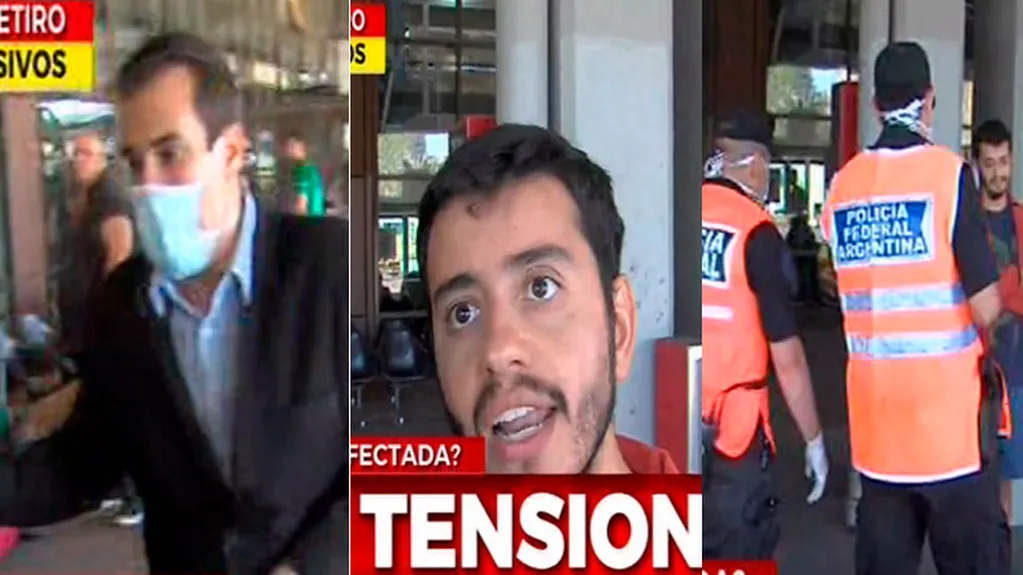Tensión: un hombre estornudó al notero de Crónica TV al grito de "tengo coronavirus"