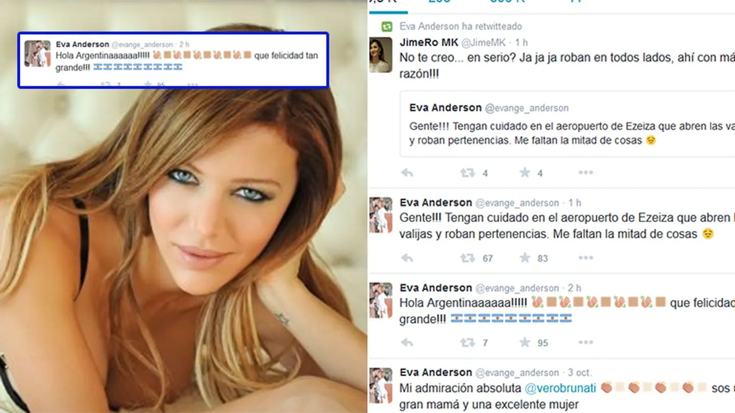 La alegría de Eva Anderson por volver a la Argentina... duró media hora: el motivo