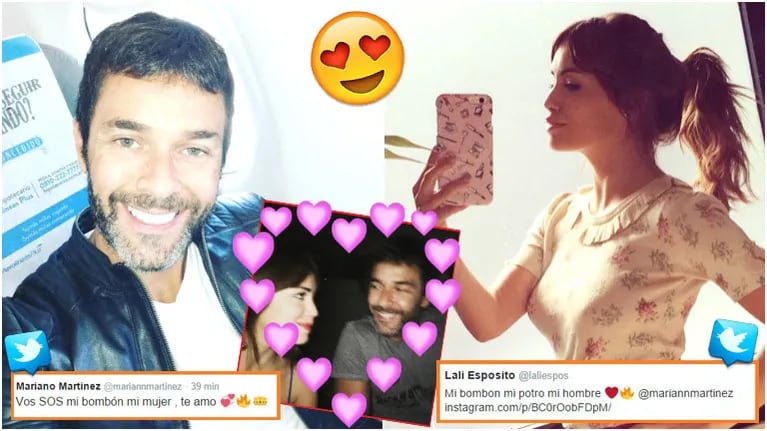 El intercambio de mensajes amorosos de Lali Espósito con Mariano Martínez (Fotos: Instagram)