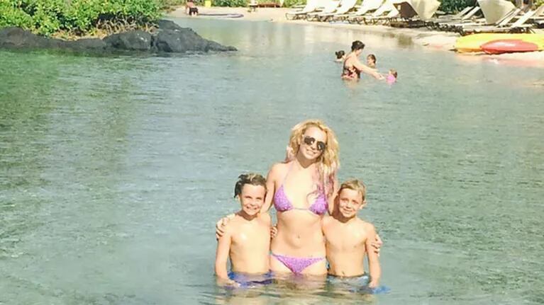 Britney Spears y sus hijos en Hawaii. Foto: Instagram.