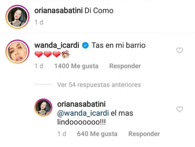 El ida y vuelta súper buena onda de Wanda Nara con Oriana Sabatini: "Estás en mi barrio"