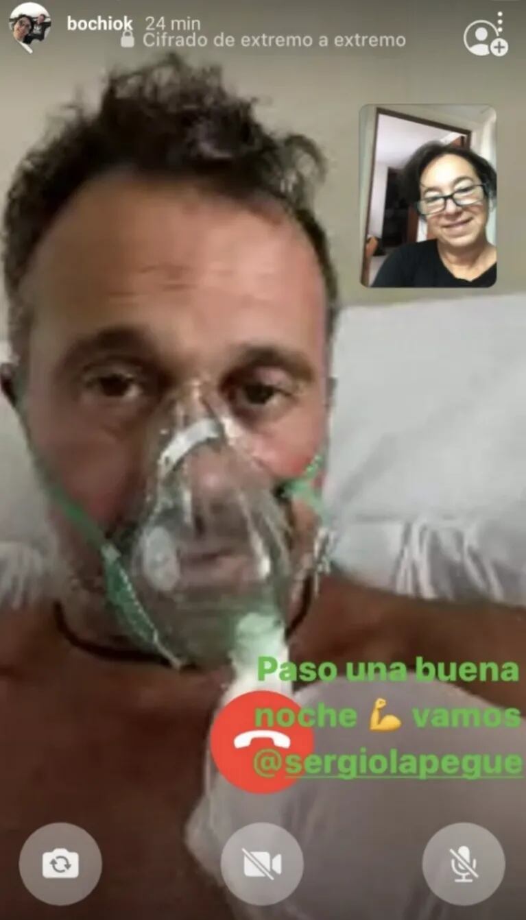 La esposa de Sergio Lapegüe compartió una foto del periodista desde terapia intensiva: "¡Pasó una buena noche!"