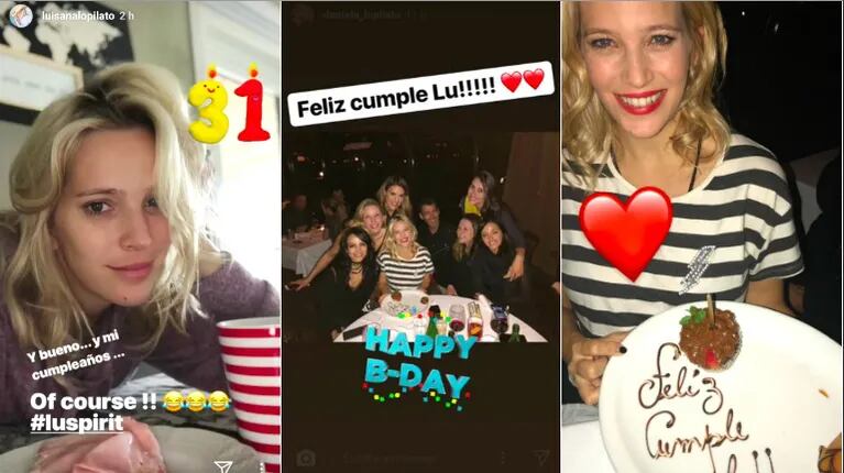 La fiesta sorpresa de Luisana Lopilato en el día de su cumpleaños (Fotos: Capturas de Instagram Stories)