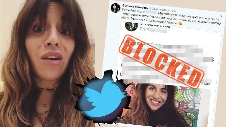 La respuesta Gianinna Maradona a un repulsivo mensaje de un seguidor que trató de negrito a su hijp