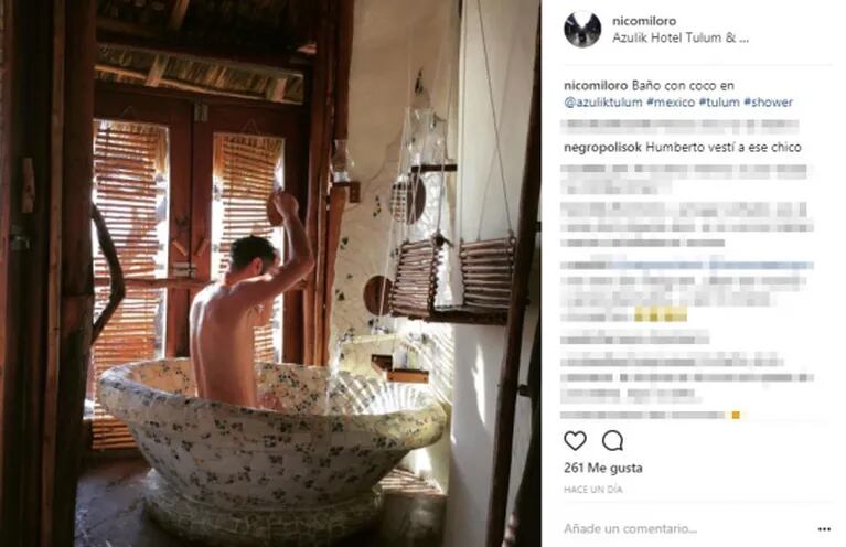 Las paradisíacas vacaciones de Humberto Tortonese con su joven novio en México y Belice: mimos, yoga playero y baño de coco 