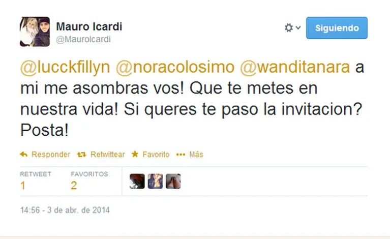 Icardi se enojó por las críticas en la red social (Foto: Captura). 