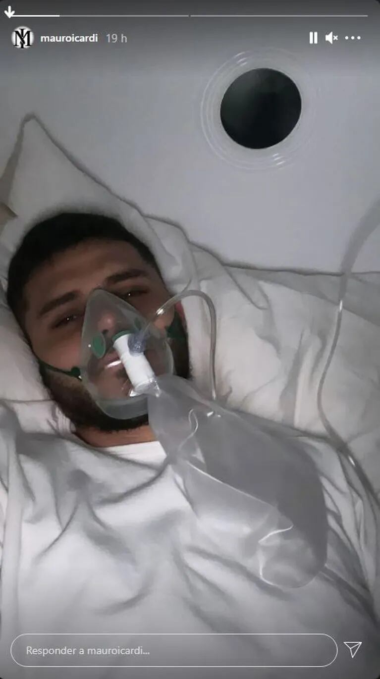 Mauro Icardi se mostró con máscara de oxígeno y alarmó a sus seguidores: "Me ayuda a recuperarme más rápido de los entrenamientos"