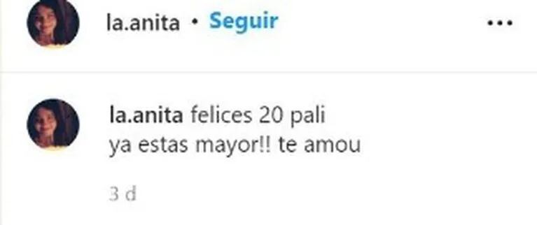 Paloma Ortega recibió un romántico posteo de Ana Mir Bertone por su cumpleaños