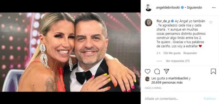 Profundo mensaje de Ángel de Brito a Flor Peña: las primeras palabras de la actriz tras su baja del Bailando