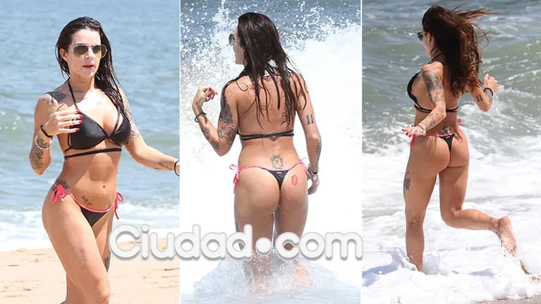 El chapuzón sexy de Sofía Clérici en las playas de Punta del Este (Fotos: GM Press)