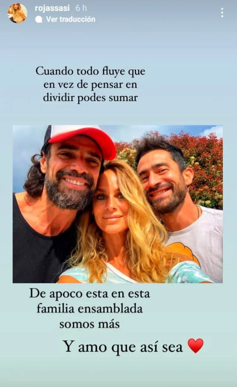 Sabrina Rojas publicó una sorpresiva foto junto a Luciano Castro y Tucu López: "Familia ensamblada y amo que sea así"