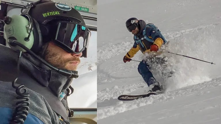 Nico Riera hizo Heli Ski en El Azufre