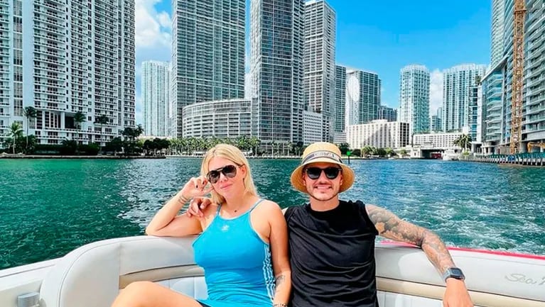 Mauro Icardi se mostró en Miami junto a Wanda Nara tras los rumores de crisis.