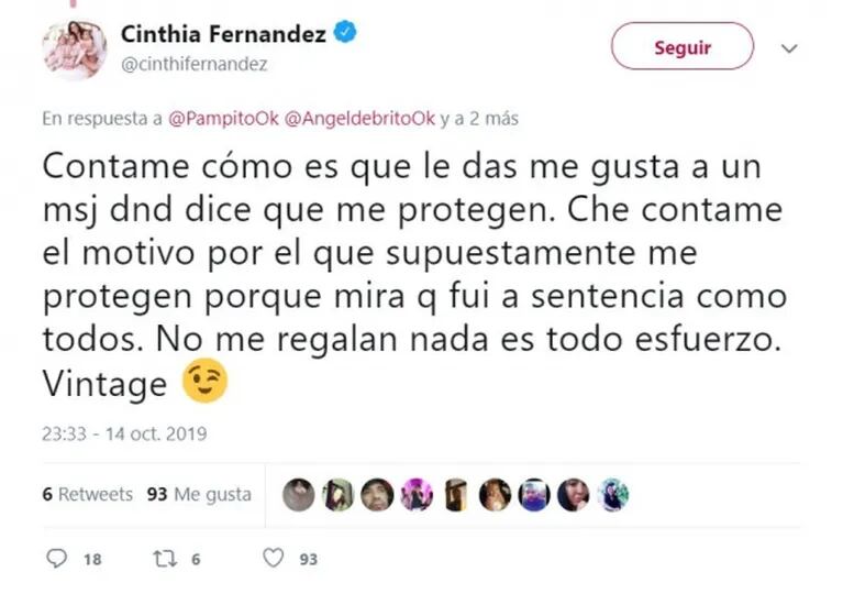 A Silvina Escudero la mandaron al frente con unos fuertes likes y Cinthia Fernández la cruzó: "Mala compañera"
