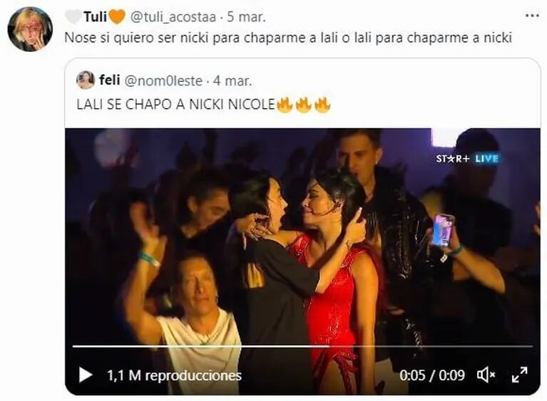 El beso de Lali Espósito y Nicki Nicole en pleno show en Vélez que enloqueció a los fanáticos