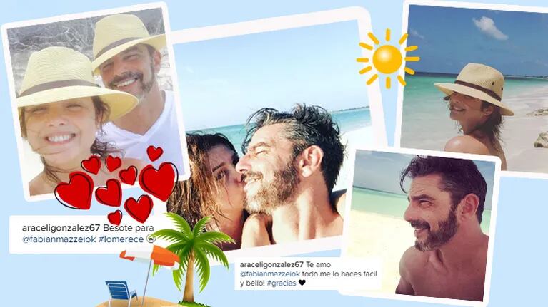 Las románticas vacaciones de Araceli González y Fabián Mazzei (Foto: Instagram)