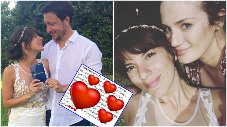 El tierno mensaje de Paula Chaves a Gimena Accardi tras su casamiento con Nico Vázquez (Fotos: Instagram)