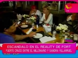 Ricardo Fort y una bizarra pelea con Sandra Villarruel en su reality